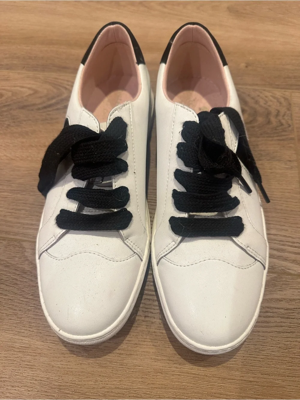 Kate Spade New York White Leather Spade Logo Sneakers - Size 10